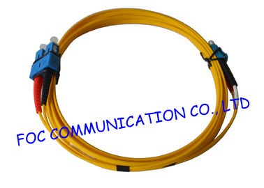 SC To LC G.652D SM Duplex Fiber Optic Patch Cables Indoor Type With LSZH Jacket